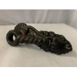 A VICTORIAN BLACK DOOR KNOCKER