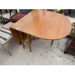 A RETRO TEAK GATELEG TABLE