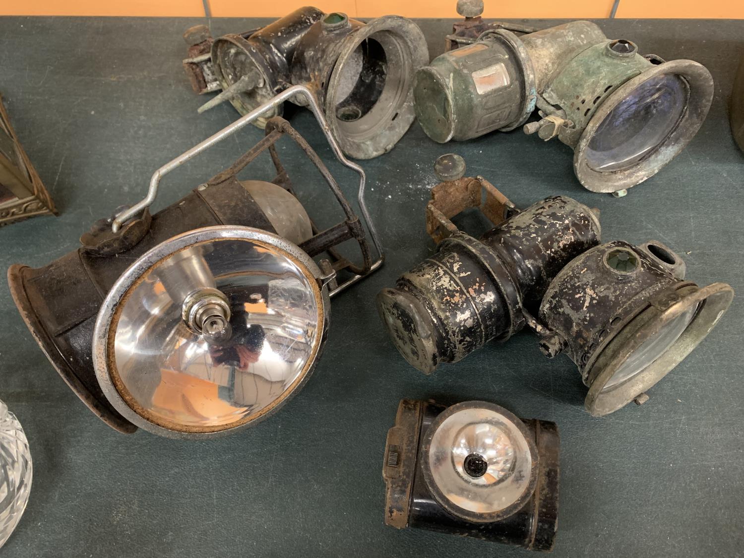 A COLLECTION OF FIVE VINTAGE LAMPS