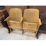 A PAIR OF CINEMA FOLDING SEATS, NUMBERS 17 AND 20