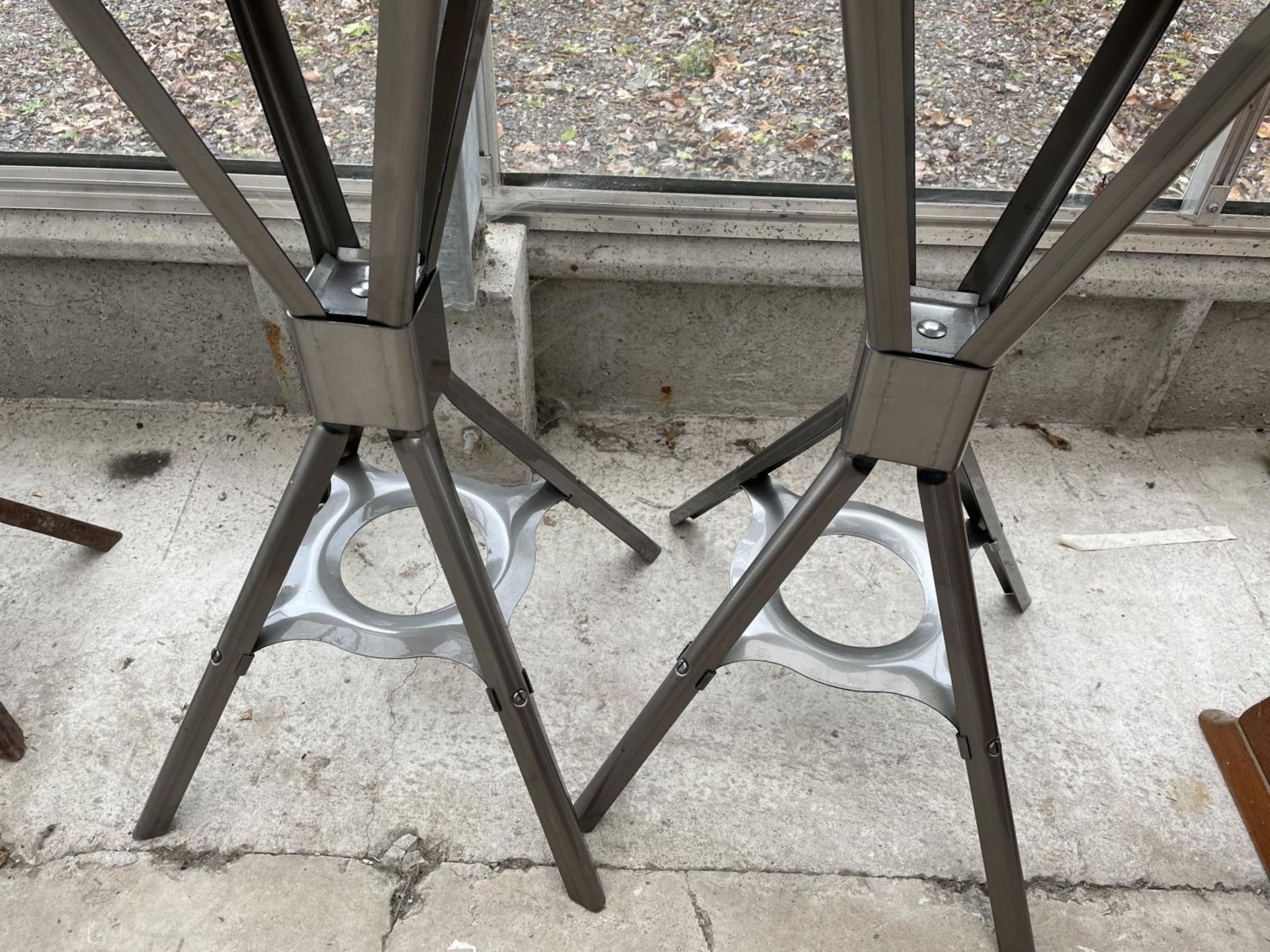 A PAIR OF INDUSTRIAL STYLE STOOLS, 30" HIGH - Image 3 of 3