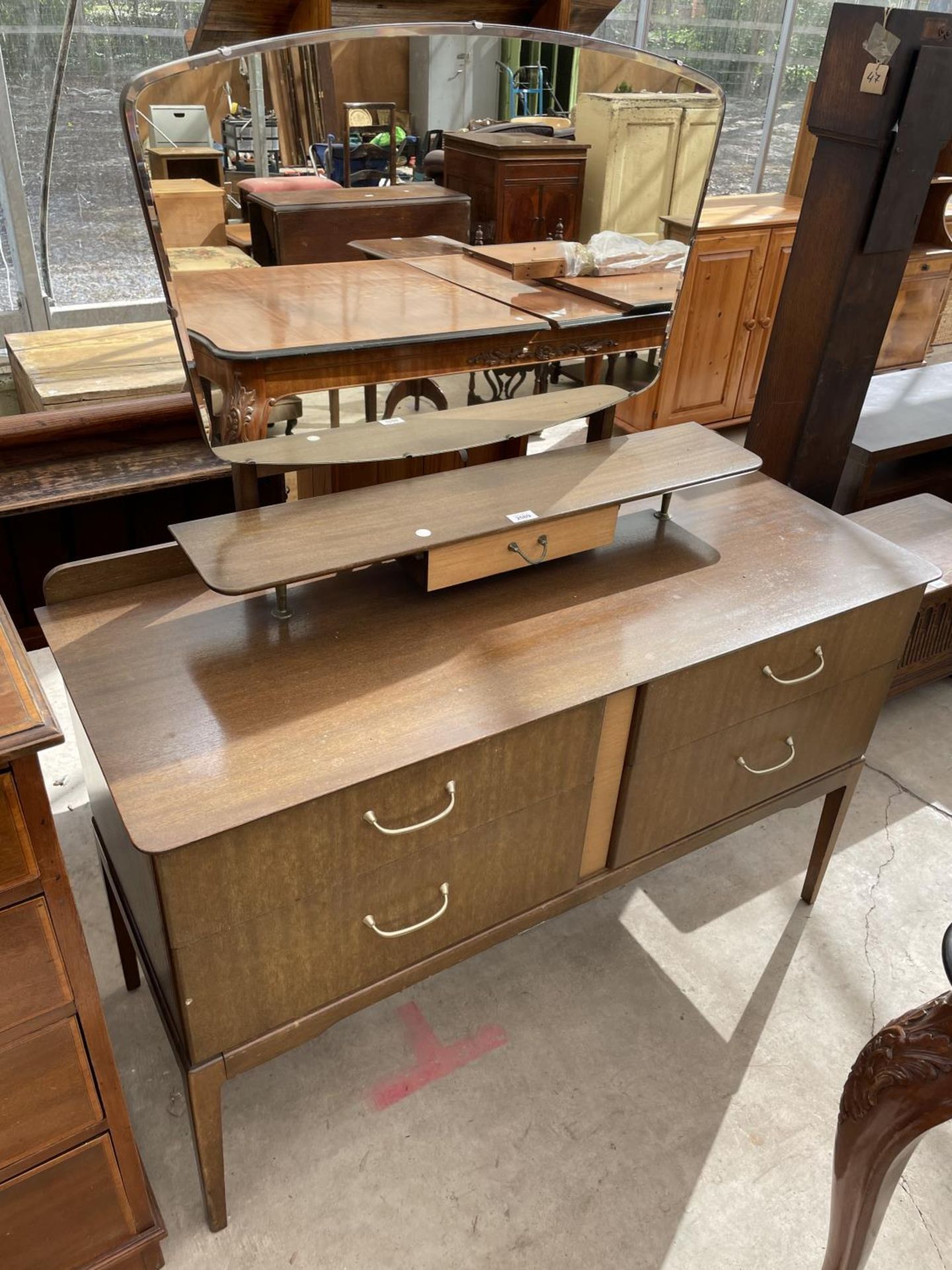 A RETRO 'SUTCLIFFE OF TODMORDEN' DRESSING TABLE 46" WIDE