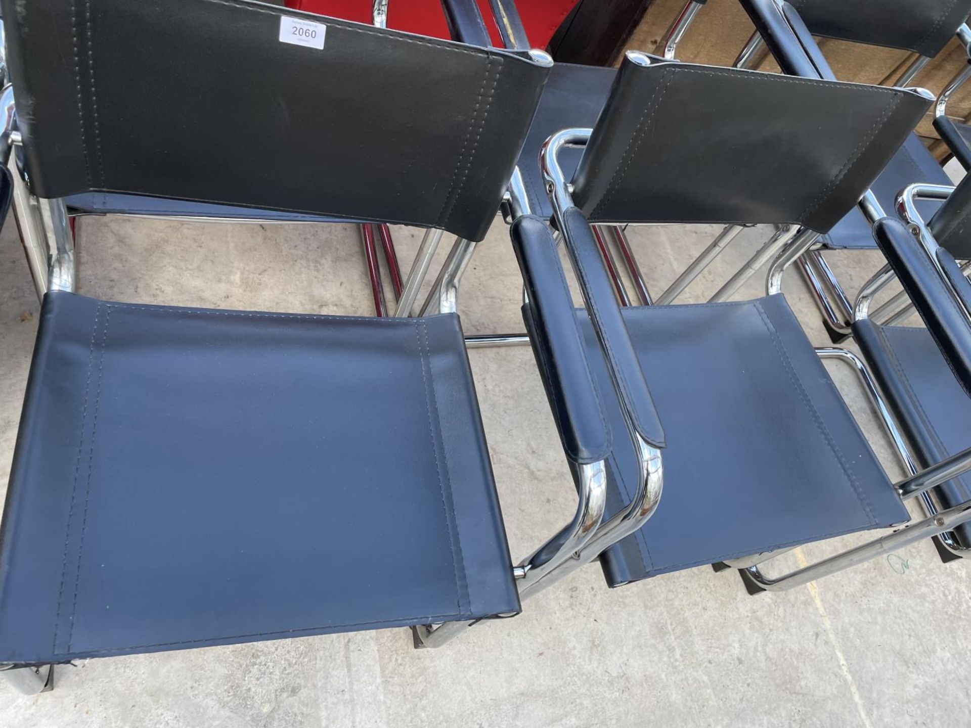 A SET OF EIGHT TUBULAR CHROME CANTILEVER CHAIRS - Image 2 of 7