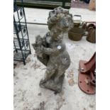 A STONE EFFECT CHERUB (H:61CM)