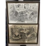 TWO FORDSON TRACTOR RELATED PRINTS SIGNED BY PWILFORD