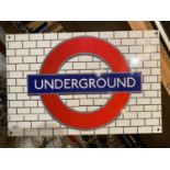 A METAL UNDERGROUND SIGN