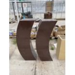 TWO LARGE BROWN GARDEN PLANTERS