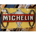 A METAL 'MICHELIN' SIGN - 35.5CM X 20.5CM