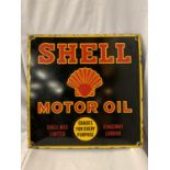 AN ENAMEL SHELL MOTOR OIL SIGN