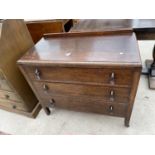 AN EARLY 20TH CENTURY OAK TWO DRAWER CHEST