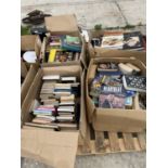 AN ASSORTMENT OF BOOKS TO INCLUDE NOVELS AND COOKERY BOOKS ETC