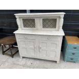 A MODERNPAINTED COURT CUPBOARD, 48" WIDE
