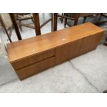 A RETRO TEAK S.FORM UNIT, 69" WIDE