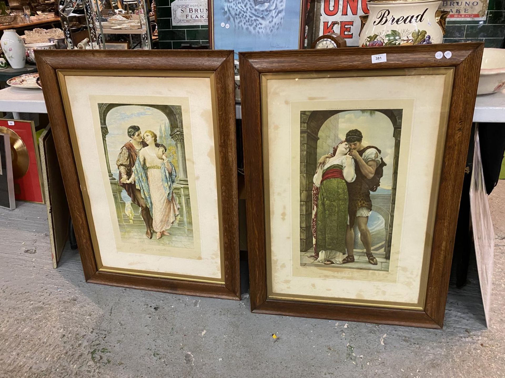 A PAIR OF FRAMED PRINTS 'LOVES AWAKING' AND 'WEDDED'
