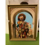 A GILT FRAMED ORIGINAL BY MARGARET FLETCHER OF A TANGIER SYRUP SELLER