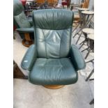 A GREEN EKORNES STRESSLESS CHAIR