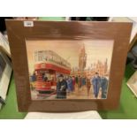 AN ORIGINAL MANCHESTER SCENE 'BELLE VUE TRAM', MOUNTED