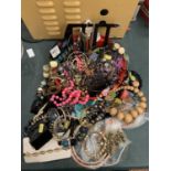 A TUB OF COSTUME JEWELLRY