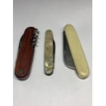 THREE VARIOUS PEN KNIVES