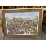 A FRAMED LIMITED EDITION 'MEMORIES OF EDINBURGH' PRINT BY STUART MOORE 427/1500