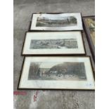 THREE FRAMED ENGRAVINGS OF HUNT SCENES