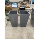 TWO LARGE GREY GARDEN PLANTERS
