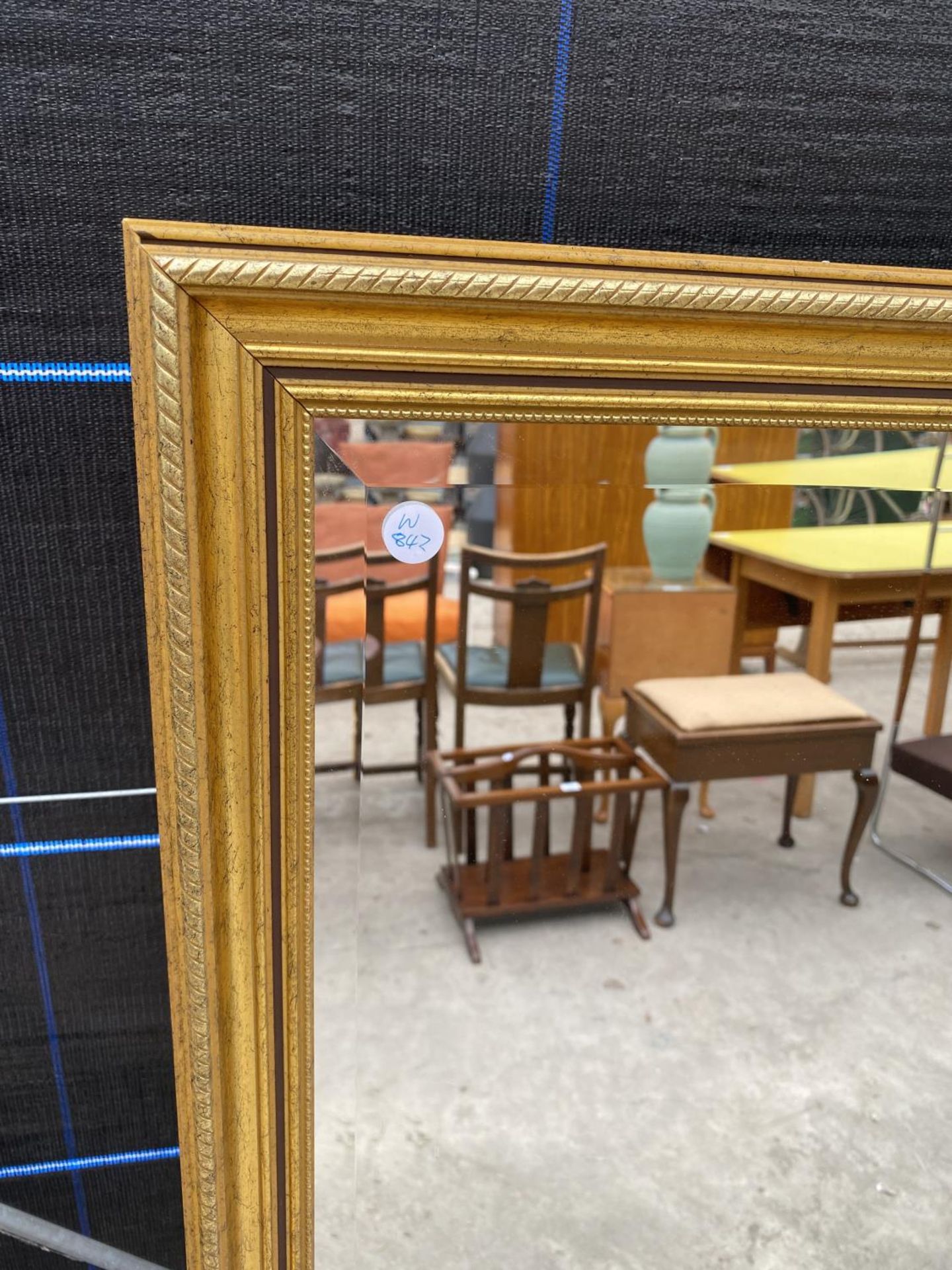 A MODERN GILT FRAMED BEVEL EDGE MIRROR, 40X52" - Image 2 of 2