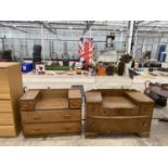 A MID 20TH CENTURY OAK DRESSING TABLE (LACKING MIRROR)