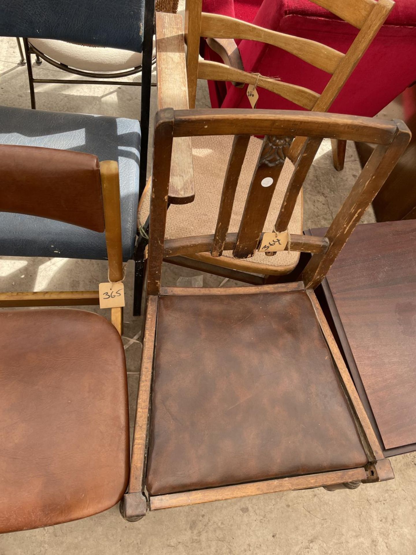 TWO 1950s DINING CHAIRS, A MID 20th CENTURY DINING CHAIR AN OFFICE ARM CHAIR - Image 3 of 4