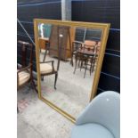 A MODERN GILT FRAMED BEVEL EDGE MIRROR, 40X52"