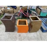 THREE LARGE GARDEN PLANTERS