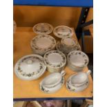 A LARGE QUANTITY OF DOULTON FINE CHINA LARCHMONT DESIGN - DINNER SETTINGS FOR TWELVE PLUS THREE