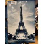 A METAL 'EIFFEL TOWER' PARIS SIGN - 30.5CM X 20.5CM