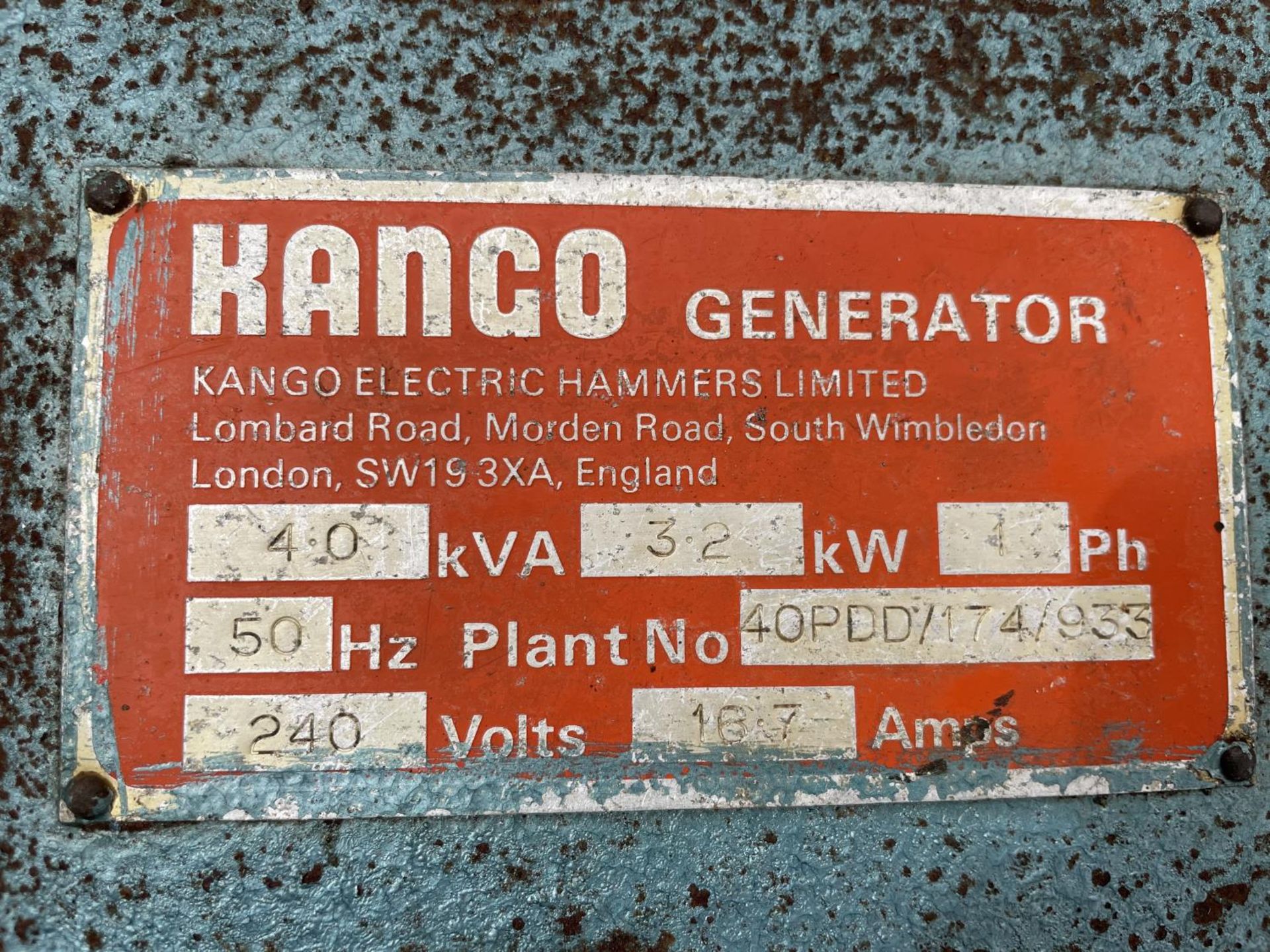 A KANGO ELECTRIC START DEISEL GENERATOR ON A TROLLEY - Image 2 of 9