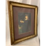 A GILT FRAMED PICTURE DEPICTING GIRL