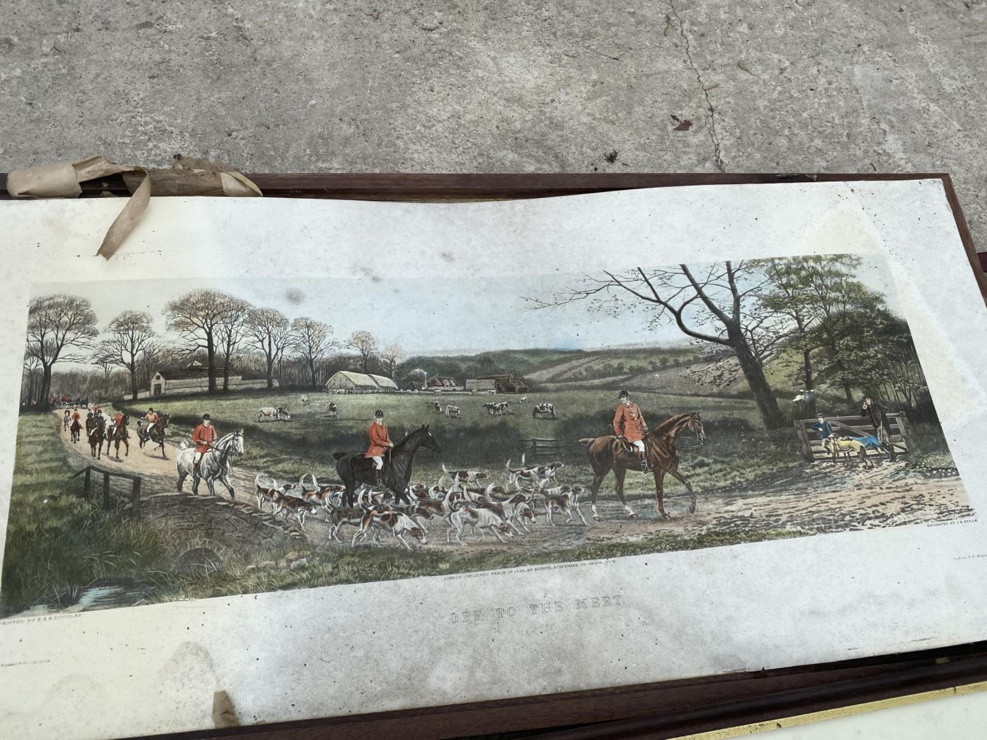 THREE FRAMED ENGRAVINGS OF HUNT SCENES - Image 4 of 5