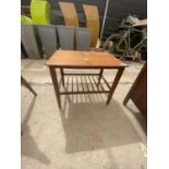 A RETRO TEAK TWO TIER COFFEE TABLE L:22.5" W:16"