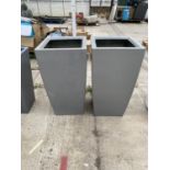 TWO LARGE GREY GARDEN PLANTERS