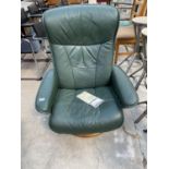 A GREEN EKORNES STRESSLESS CHAIR