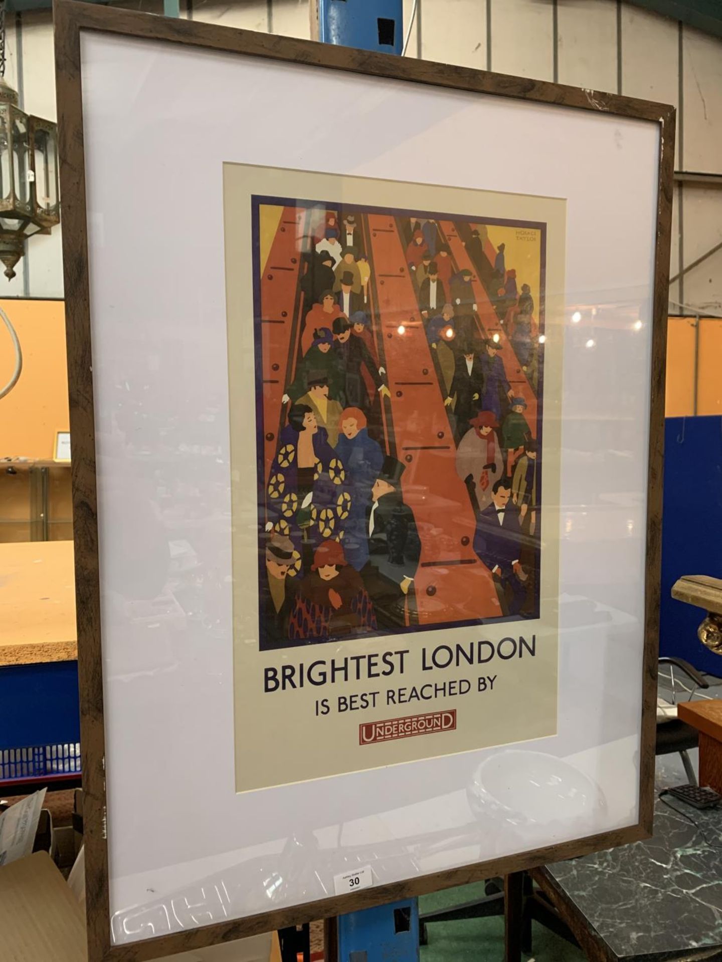 A FRAMED HORACE TAYLOR PRINT OF THE LONDON UNDERGROUND
