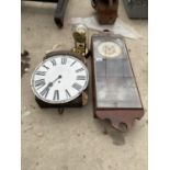 AN ASSORTMENT OF CLOCKS TO INCLUDE A VIENNA WALL CLOCK, A DOME CASED MANTEL CLOCK ETC