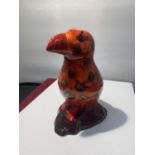 AN ANITA HARRIS HANDPAINTED PUFFIN SIGNED IN GOLD