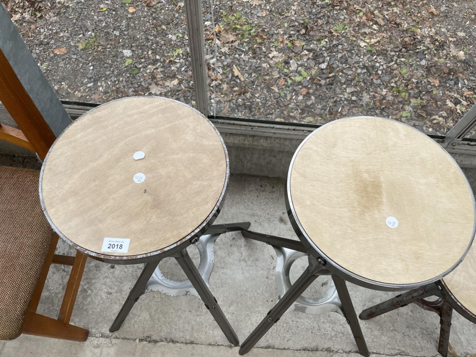 A PAIR OF INDUSTRIAL STYLE STOOLS, 30" TALL - Image 2 of 3