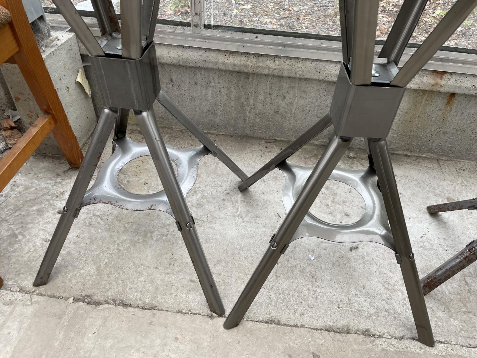 A PAIR OF INDUSTRIAL STYLE STOOLS, 30" TALL - Image 3 of 3