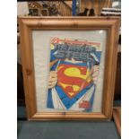 A FRAMED SUPERMAN COMIC No 1