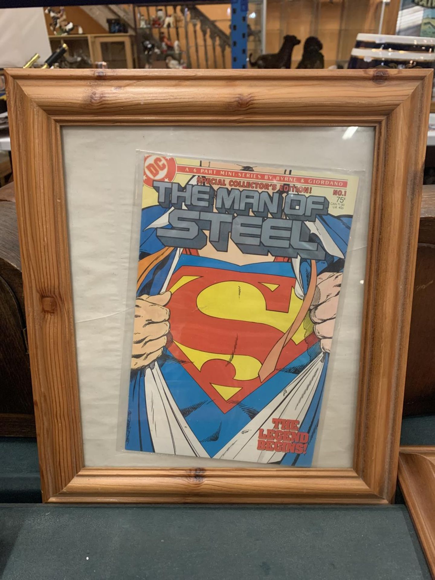 A FRAMED SUPERMAN COMIC No 1