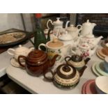 A SELECTION OF THIRTEEN VARIOUS COLLECTABLE TEA POTS