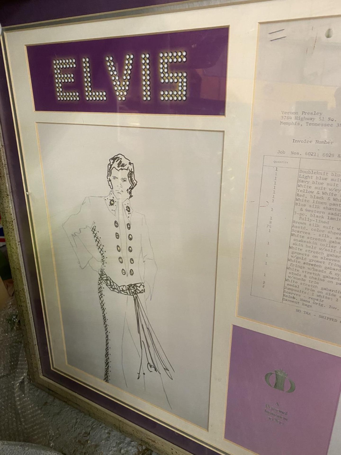 A FRAMED LIMITED EDITION 1970 ELVIS MEMORABELIA PICTURE WHICH INCLUDES AUTHENTICITY CERTIFICATE - Image 4 of 4