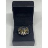 A HEAVY HARLEY DAVIDSON MOTORBIKE RING WITH PRESENTATION BOX