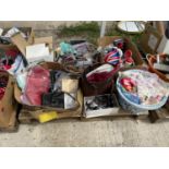 AN ASSORTMENT OF HOUSEHOLD CLEARANCE ITEMS TO INCLUDE DVDS, BAGS AND A COFFEE POT ETC